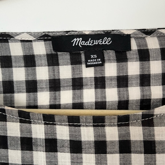 Madewell Black and White Relaxed Bell Sleeve Blouse - Picture 3 of 4